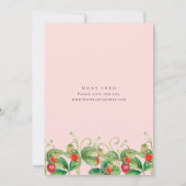 Trendy Waterverf Meadow Strawberry Baby shower Kaart (Achterkant)