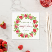 Trendy Waterverf Meadow Strawberry Baby shower Servet (Insitu)
