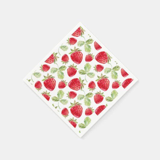 Trendy Waterverf Meadow Strawberry Baby shower Servet (Hoek)