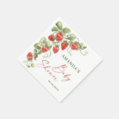 Trendy Waterverf Meadow Strawberry Baby shower Servet (Hoek)