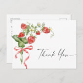 Trendy Waterverf Meadow Strawberry Bedankt Briefkaart (Voorkant / Achterkant)