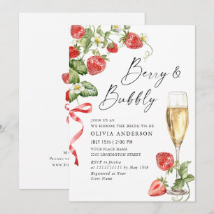 Trendy Waterverf Meadow Strawberry Vrijgezellenfee Kaart