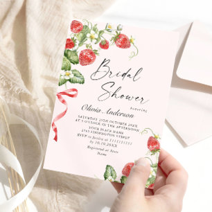 Trendy Waterverf Meadow Strawberry Vrijgezellenfee Kaart