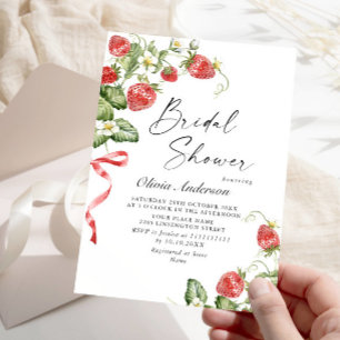 Trendy Waterverf Meadow Strawberry Vrijgezellenfee Kaart