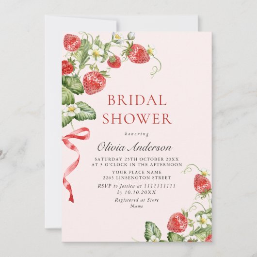 Trendy Waterverf Meadow Strawberry Vrijgezellenfee Kaart (Voorkant)