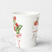Trendy Waterverf Meadow Strawberry Vrijgezellenfee Papieren Bekers (Links)