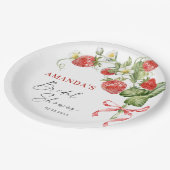 Trendy Waterverf Meadow Strawberry Vrijgezellenfee Papieren Bordje (Gekanteld)