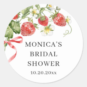 Trendy Waterverf Meadow Strawberry Vrijgezellenfee Ronde Sticker