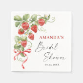 Trendy Waterverf Meadow Strawberry Vrijgezellenfee Servet (Voorkant)