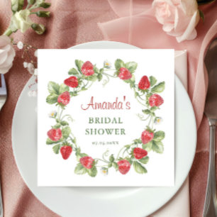Trendy Waterverf Meadow Strawberry Vrijgezellenfee Servet