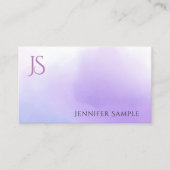 Trendy Waterverf Monogram Eenvoudige Moderne Sjabl Visitekaartje (Voorkant)