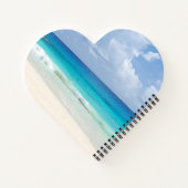 Trendy Waterverf Natuur Zeegezicht Waves Sjabloon Notitieboek (Achterkant)