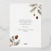 Trendy Waterverf Niet Foto Kerst Folie Feestdagenkaart (Achterkant)