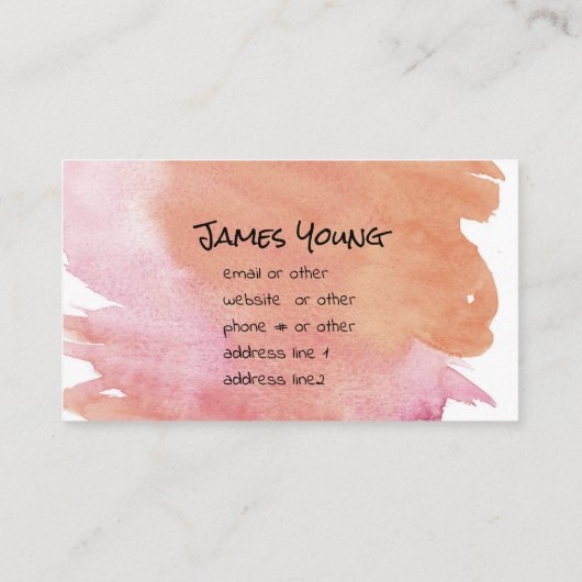 trendy waterverf ontwerp aangepast visitekaartje (Achterkant)