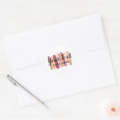 Trendy Waterverf Paint Strokes Plum Paars & Gold Ronde Sticker (Envelop)
