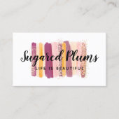 Trendy Waterverf Paint Strokes Plum Paars & Gold Visitekaartje (Voorkant)