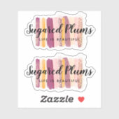 Trendy Waterverf Paint Strokes Plum Paarse Logo Sticker (Vel)