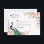 Trendy Waterverf Peacock Flowers RSVP Kaartje<br><div class="desc">Deze prachtige RSVP-kaart zal een blijvende indruk maken op uw gasten. De adembenemende waterverf pauw bloemen creëer een elegant, in het oog springend ontwerp dat de toon zet voor uw speciale gelegenheid. Met een luxe matte afwerking en aanpasbare details, maakt deze kaart het reageren naadloos voor uw bezoekers. Verhoog uw...</div>