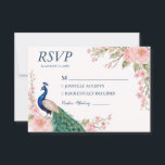 Trendy Waterverf Peacock Flowers RSVP Kaartje<br><div class="desc">Deze prachtige RSVP-kaart zal een blijvende indruk maken op uw gasten. De adembenemende waterverf pauw bloemen creëer een elegant, in het oog springend ontwerp dat de toon zet voor uw speciale gelegenheid. Met een luxe matte afwerking en aanpasbare details, maakt deze kaart het reageren naadloos voor uw bezoekers. Verhoog uw...</div>