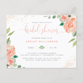 Trendy Waterverf Peonies Eucalyptus Vrijgezellenfe Uitnodiging Briefkaart