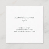 Trendy Waterverf Peony Flowers Monogram Vierkante Visitekaartje (Achterkant)