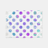 Trendy Waterverf Pink, Aqua en Paarse Polka Dot Fleece Deken (Voorkant (Horizontaal))