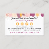 Trendy Waterverf Plum Paars & Gold Social Media Visitekaartje (Achterkant)