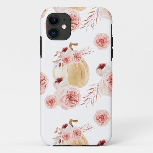 Trendy Waterverf Pumpkin & Flowers | NajaarsHerfst Case-Mate iPhone Case (Achterkant)