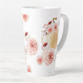 Trendy Waterverf Pumpkin & Flowers | NajaarsHerfst Latte Mok (Rechterhoek)