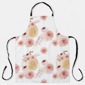 Trendy Waterverf Pumpkin & Flowers | NajaarsHerfst Schort (Voorkant)