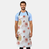 Trendy Waterverf Pumpkin & Flowers | NajaarsHerfst Schort (Gedragen)