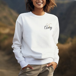 Trendy Waterverf Ram Zodiac Sweatshirt