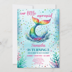 Trendy waterverf regenboog zeemeermin staart verja kaart