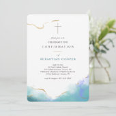 Trendy Waterverf Religieuze Uitnodiging (Staand voorkant)