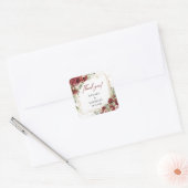 Trendy waterverf rood en blos bruiloft sticker (Envelop)