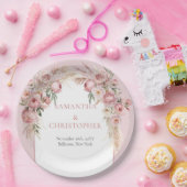 Trendy waterverf Roos goudbloemen pampasgras Papieren Bordje (Feest)