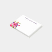 Trendy Waterverf Roze & Paarse Vloer Bouquet Post-it® Notes (Schuin)