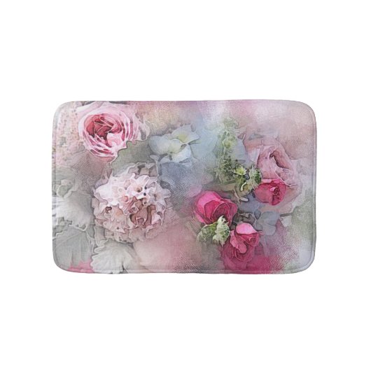 Trendy Waterverf Rozen Flowers Floral Elegant Badmat (Voorkant)