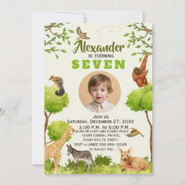 Trendy Waterverf Safari Kinderfeest Dieren Jungle Kaart