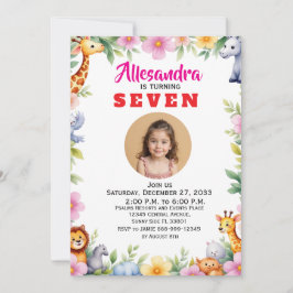 Trendy Waterverf Safari Kinderfeest Dieren Jungle Kaart