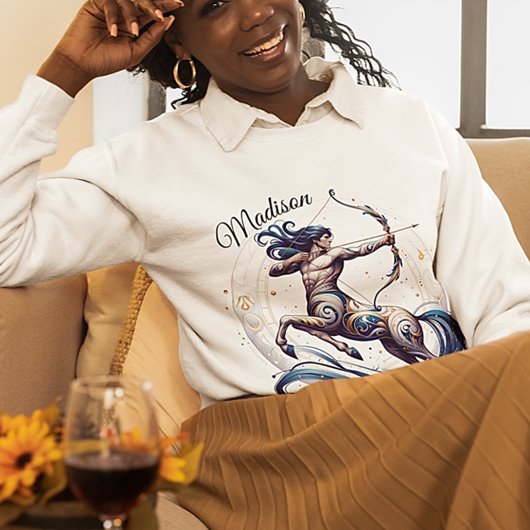 Trendy Waterverf Sagittarius Zodiac Sweatshirt