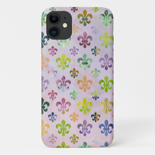 Trendy Waterverf schilderend fleur de lis pattern Case-Mate iPhone Case (Achterkant)