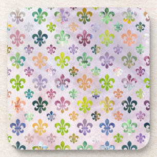 Trendy Waterverf schilderend fleur de lis pattern Drankjes Onderzetter
