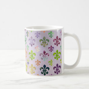 Trendy Waterverf schilderend fleur de lis pattern Koffiemok