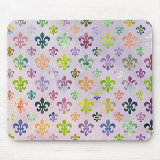 Trendy Waterverf schilderend fleur de lis pattern Muismat (Voorkant)