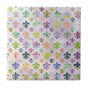 Trendy Waterverf schilderend fleur de lis pattern Tegeltje