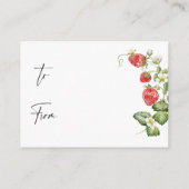Trendy Waterverf Strawberry Bridal Display Douche Informatiekaartje (Achterkant)
