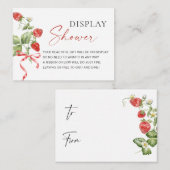 Trendy Waterverf Strawberry Bridal Display Douche Informatiekaartje (Voorkant / Achterkant)