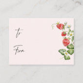 Trendy Waterverf Strawberry Bridal Display Douche Informatiekaartje (Achterkant)