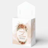 Trendy waterverf terracotta roestige bordeaux pamp bedankdoosjes (Geopend)